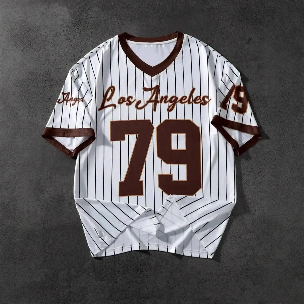 Men's Los Angeles Letter Print Short Sleeve Top (31901Style, XXXL)
