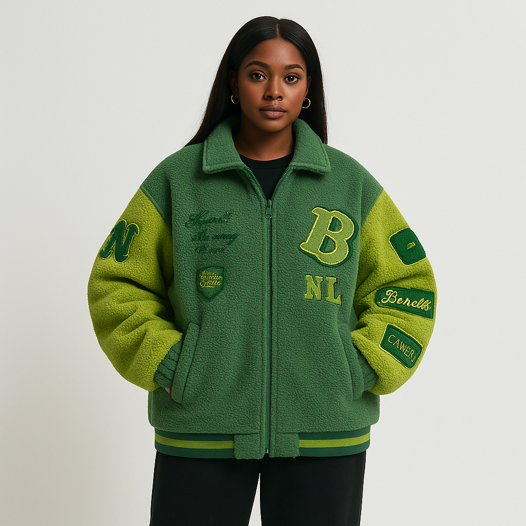 Fleece Sherpa Varsity Jacket