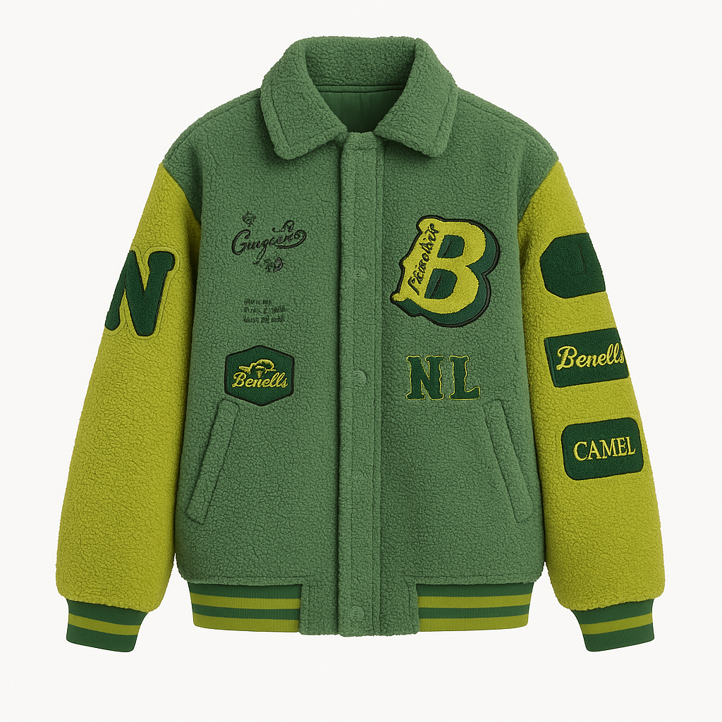Fleece Sherpa Varsity Jacket