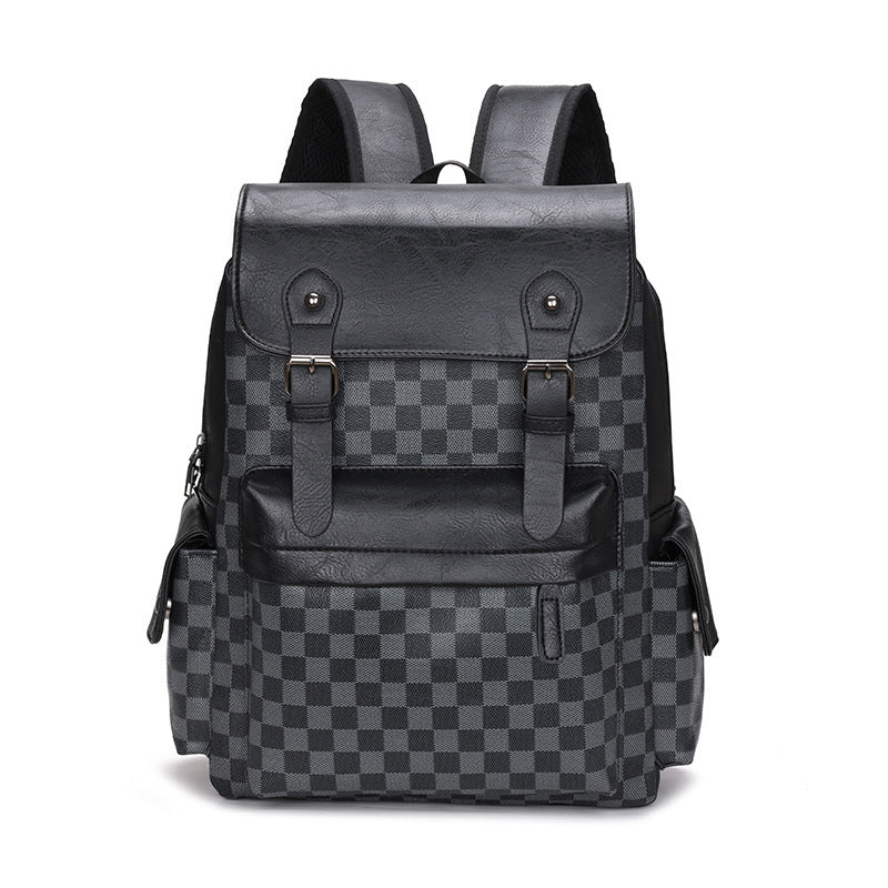 Large Capacity Plaid Backpack